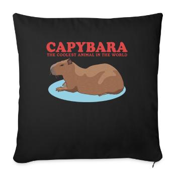 Capybara Capybaras Capybaras Capybara Gift - Sofa pillowcase 17,3'' x 17,3'' (45 x 45 cm) - black - Front