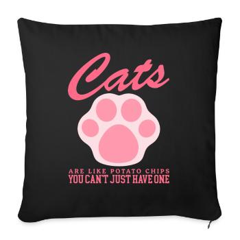 Cat Cat Owner Cat Lovers Gift - Sofa pillowcase 17,3'' x 17,3'' (45 x 45 cm) - black - Front