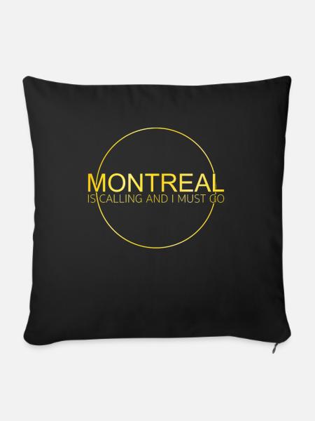Montreal Spruch - Sofakissenbezug 45 x 45 cm - Schwarz