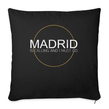 Madrid Quote - Sofa pillowcase 17,3'' x 17,3'' (45 x 45 cm) - black - Front
