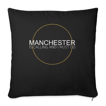 Manchester Quote - Sofa pillowcase 17,3'' x 17,3'' (45 x 45 cm) - black - Front