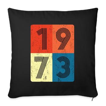 50th birthday born 1973 Retro Style Collage - Sofa pillowcase 17,3'' x 17,3'' (45 x 45 cm) - black - Front