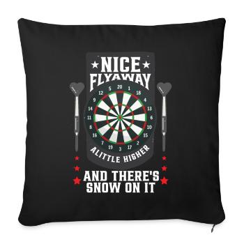 Joueur de fléchettes Bullseye Drôles de fléchettes - Housse de coussin décorative 45 x 45 cm - noir - Devant