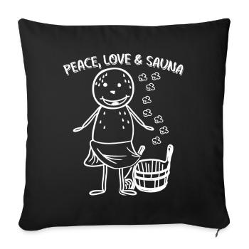 Saunieren Sauna - Housse de coussin décorative 45 x 45 cm - noir - Devant