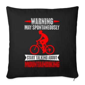 VTT de descente vététistes - Housse de coussin décorative 45 x 45 cm - noir - Devant