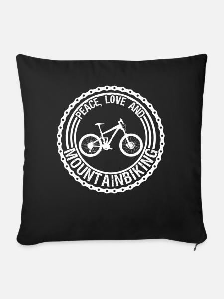 Mountainbiking MTB Mountainbiker - Sofakissenbezug 45 x 45 cm - Schwarz