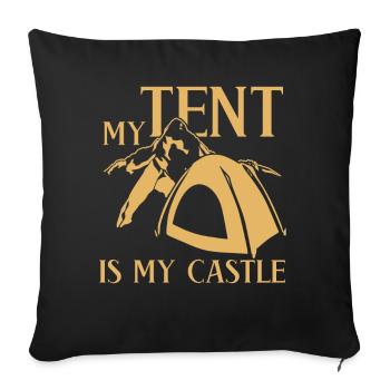 Camping Camping Camping Tent Camper - Sofa pillowcase 17,3'' x 17,3'' (45 x 45 cm) - black - Front