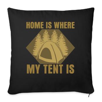Camping Camping Tent Camping - Sofa pillowcase 17,3'' x 17,3'' (45 x 45 cm) - black - Front