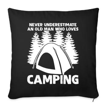 Camping Camping Camping Tent - Sofa pillowcase 17,3'' x 17,3'' (45 x 45 cm) - black - Front