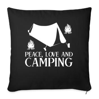 Camping Camping Camping Tent Outdoor - Sofa pillowcase 17,3'' x 17,3'' (45 x 45 cm) - black - Front