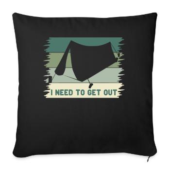 Camping Camping Outdoor Camping Tent - Sofa pillowcase 17,3'' x 17,3'' (45 x 45 cm) - black - Front