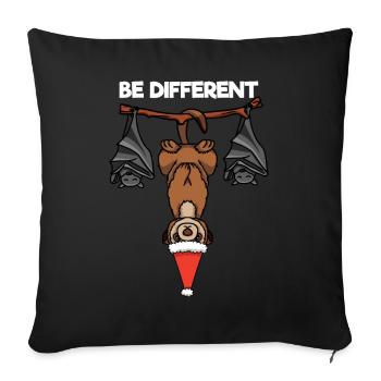 Soyez différent Suricate chauve-souris Père Noël - Housse de coussin décorative 45 x 45 cm - noir - Devant