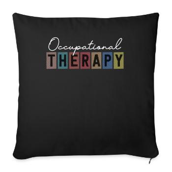 Retro Ergotherapie Vintage OT Schule - Sofakissenbezug 45 x 45 cm - Schwarz - Vorne