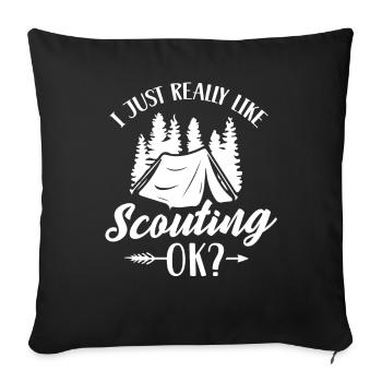 I like scouting just very much clan scouts - Sofa pillowcase 17,3'' x 17,3'' (45 x 45 cm) - black - Front