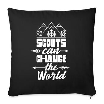 Scouts can change the world Clan sayings - Sofa pillowcase 17,3'' x 17,3'' (45 x 45 cm) - black - Front