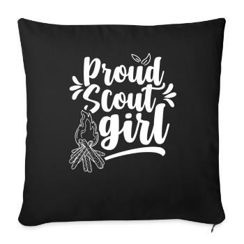 Fier camp du clan scout scout - Housse de coussin décorative 45 x 45 cm - noir - Devant
