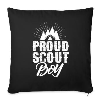 Fiers dictons du clan scout Young Camp - Housse de coussin décorative 45 x 45 cm - noir - Devant