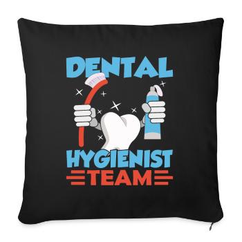 Dental hygienist team dental hygiene dentist - Sofa pillowcase 17,3'' x 17,3'' (45 x 45 cm) - black - Front