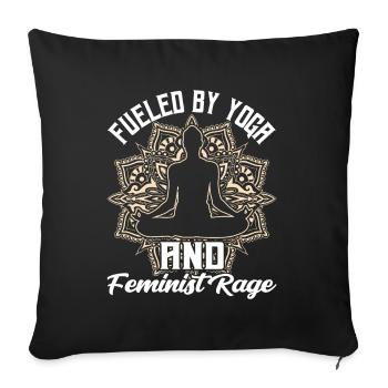 Driven by yoga and feminist anger women - Sofa pillowcase 17,3'' x 17,3'' (45 x 45 cm) - black - Front