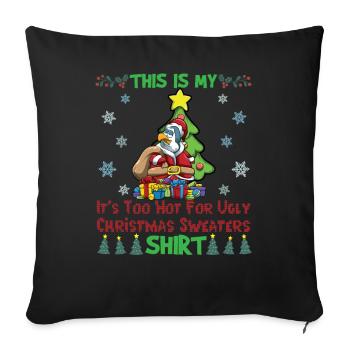 C'est mon pull de Noël il fait trop chaud pour moche - Housse de coussin décorative 45 x 45 cm - noir - Devant