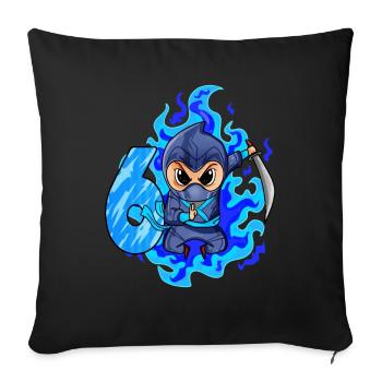 6th birthday boy 6 years old ninja - Sofa pillowcase 17,3'' x 17,3'' (45 x 45 cm) - black - Front