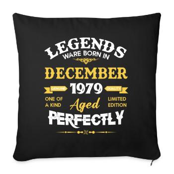 Décembre 1979 Vintage vintage anniversaire - Housse de coussin décorative 45 x 45 cm - noir - Devant