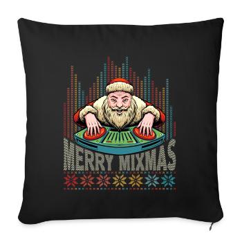 Merry Mixmas DJ Christmas vinyl Party Santa UGLY - Sofa pillowcase 17,3'' x 17,3'' (45 x 45 cm) - black - Front