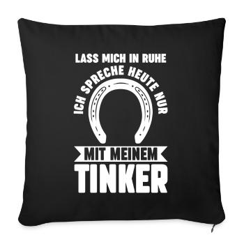 Pferd Reitsport Reiten Pferdesport Tinker - Sofakissenbezug 45 x 45 cm - Schwarz - Vorne