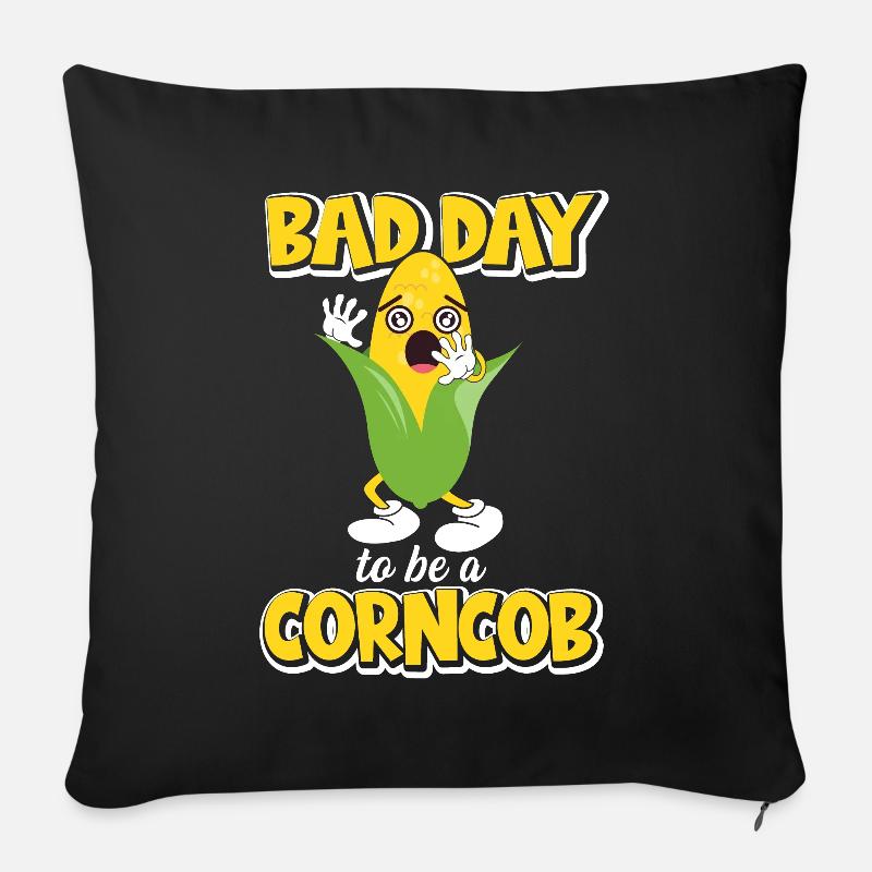 C’est un mauvais jour pour être un épi de maïs - Housse de coussin décorative 45 x 45 cm - noir