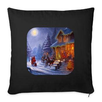 Motif de Noël - Housse de coussin décorative 45 x 45 cm - noir - Devant