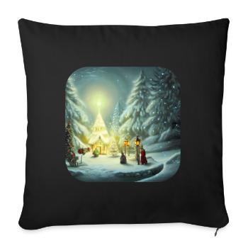Motif de Noël - Housse de coussin décorative 45 x 45 cm - noir - Devant