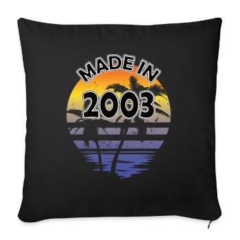 20e anniversaire Né en 2003 Fabriqué en 2003 - Housse de coussin décorative 45 x 45 cm - noir - Devant