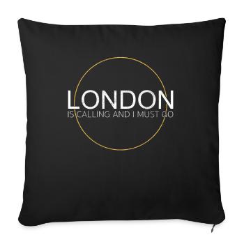Citation de Londres - Housse de coussin décorative 45 x 45 cm - noir - Devant