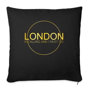 Citation de Londres - Housse de coussin décorative 45 x 45 cm - noir - Devant