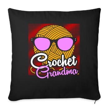 Stricken Grossmutter - Sofakissenbezug 45 x 45 cm - Schwarz - Vorne