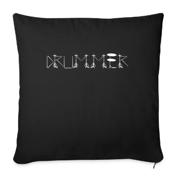 Schlagzeuger Schlagzeug Drums Rock Musiker - Sofakissenbezug 45 x 45 cm - Schwarz - Vorne