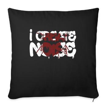 I Create Noise - batterie batteur rock - Housse de coussin décorative 45 x 45 cm - noir - Devant