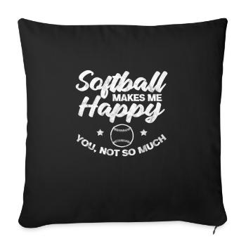 Softball - Sofa pillowcase 17,3'' x 17,3'' (45 x 45 cm) - black - Front