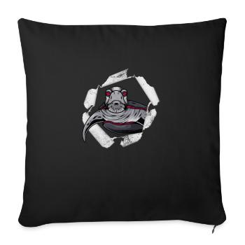Turtle - Sofa pillowcase 17,3'' x 17,3'' (45 x 45 cm) - black - Front
