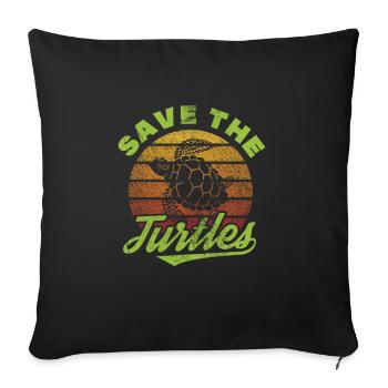 Turtle - Sofa pillowcase 17,3'' x 17,3'' (45 x 45 cm) - black - Front