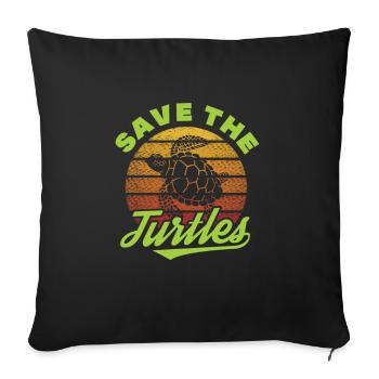Tortue Tortue Sea Créatures marines Cadeau - Housse de coussin décorative 45 x 45 cm - noir - Devant