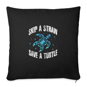 Tortue - Housse de coussin décorative 45 x 45 cm - noir - Devant