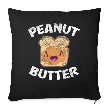 Kawaii Peanut Butter with Sweet Facial Jelly & PB - Sofa pillowcase 17,3'' x 17,3'' (45 x 45 cm) - black - Front