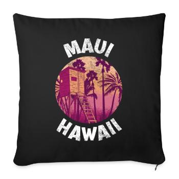 Retro Art of Maui Hawaii Surfing for 70s - Sofa pillowcase 17,3'' x 17,3'' (45 x 45 cm) - black - Front