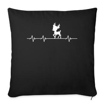 Heartbeat Christmas Christmas Decoration - Sofa pillowcase 17,3'' x 17,3'' (45 x 45 cm) - black - Front