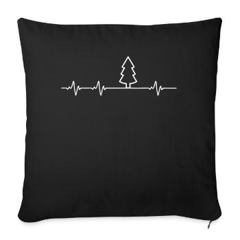 Heartbeat Christmas Christmas Decoration - Sofa pillowcase 17,3'' x 17,3'' (45 x 45 cm) - black - Front