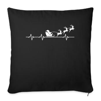 Heartbeat Christmas Christmas Decoration - Sofa pillowcase 17,3'' x 17,3'' (45 x 45 cm) - black - Front