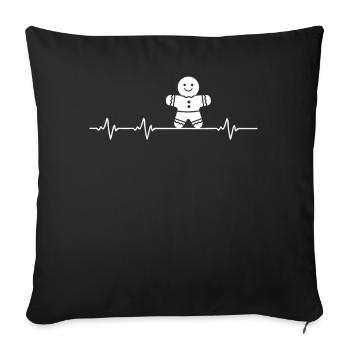Heartbeat Christmas Christmas Decoration - Sofa pillowcase 17,3'' x 17,3'' (45 x 45 cm) - black - Front