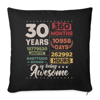 30Years Awesome Retro 30th Birthday Countdown - Sofa pillowcase 17,3'' x 17,3'' (45 x 45 cm) - black - Front