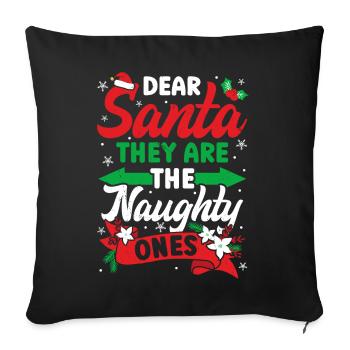 Lustiger Weihnachtsmann Kostüm Frohe Weihnachten - Sofakissenbezug 45 x 45 cm - Schwarz - Vorne